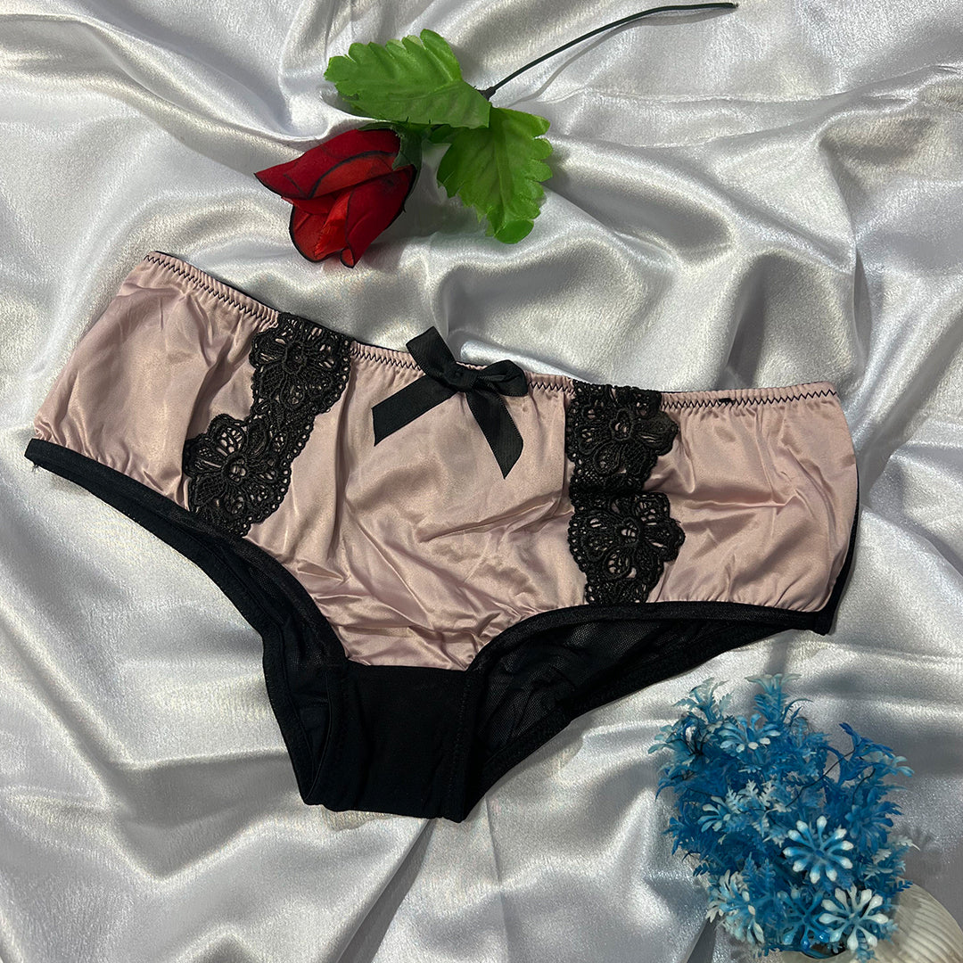 Elegant Satin Lace Bikini Panty