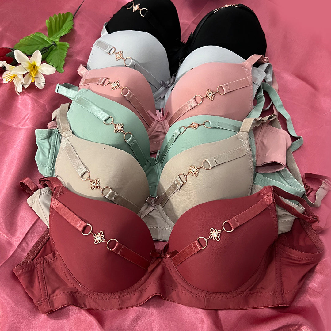 Lightly Padded Bra with Front Charm