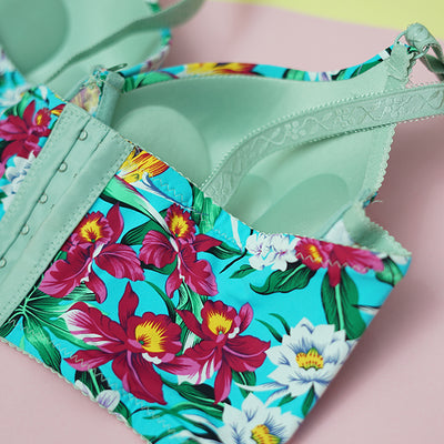 2-Piece Floral Print Push-Up Bra & Underwear Set