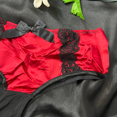 Elegant Satin Lace Bikini Panty