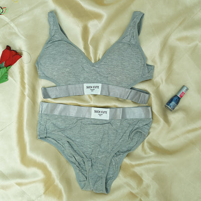 Women's Gym Sports Bra and Briefs Set