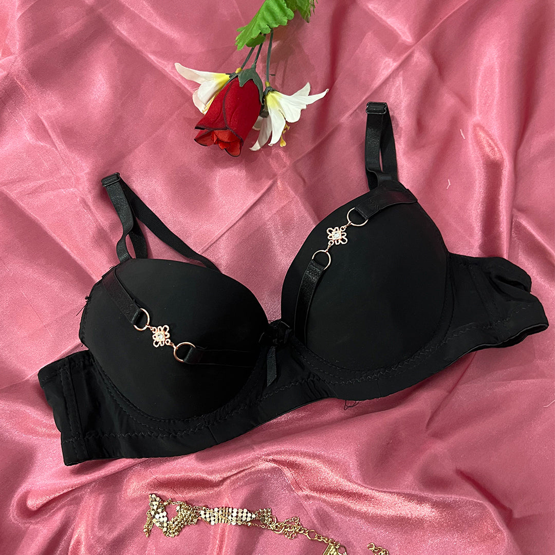 Lightly Padded Bra with Front Charm