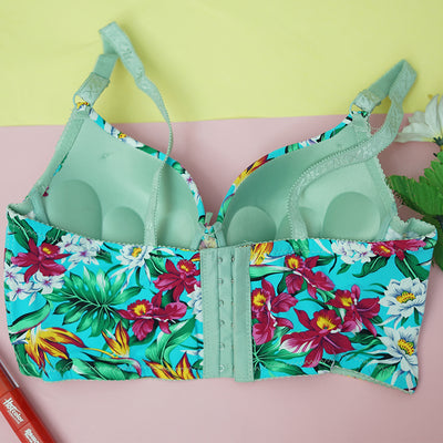 2-Piece Floral Print Push-Up Bra & Underwear Set