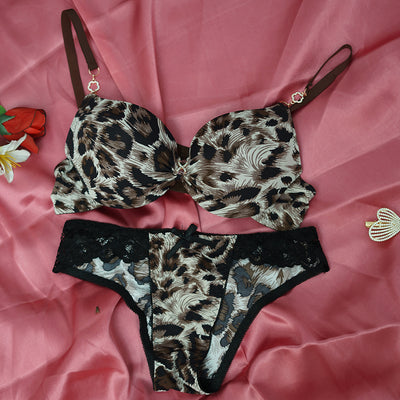 Leopard Print Push-Up Bra