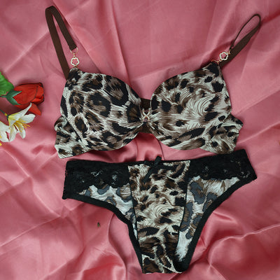Leopard Print Push-Up Bra