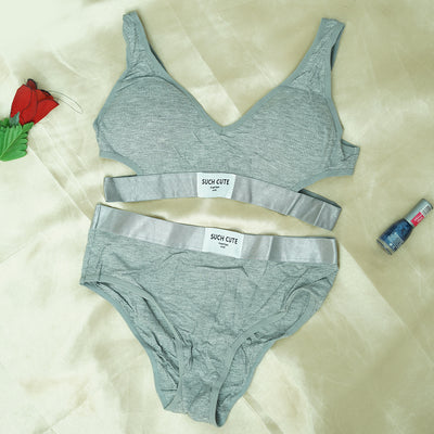 Women's Gym Sports Bra and Briefs Set