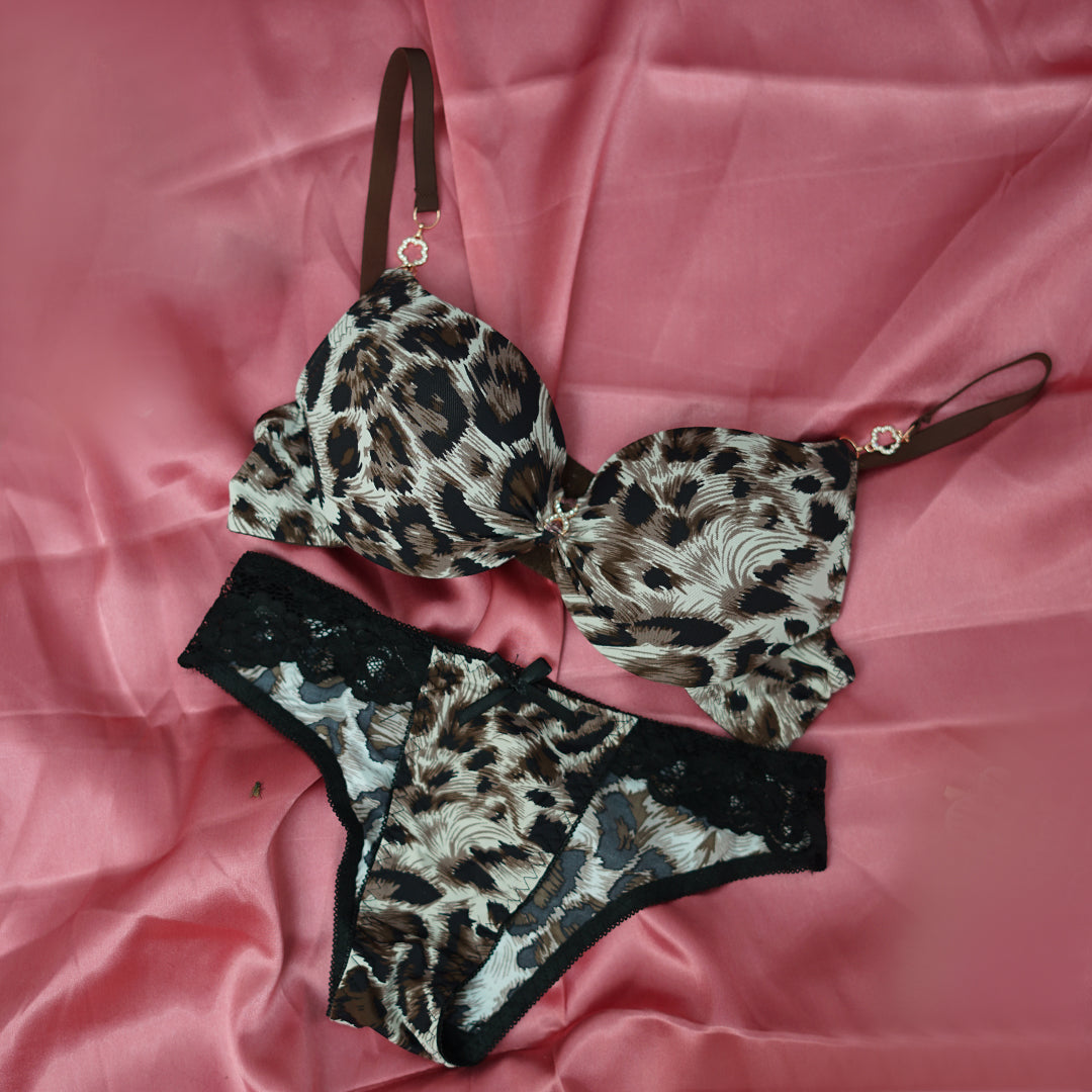 Leopard Print Push-Up Bra