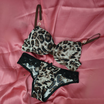 Leopard Print Push-Up Bra