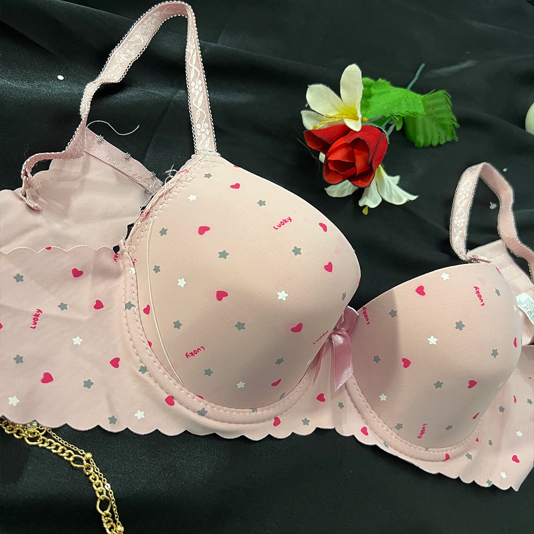 Playful Charm Lightly Padded Printed Bra
