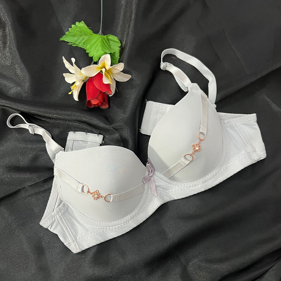 Lightly Padded Bra with Front Charm