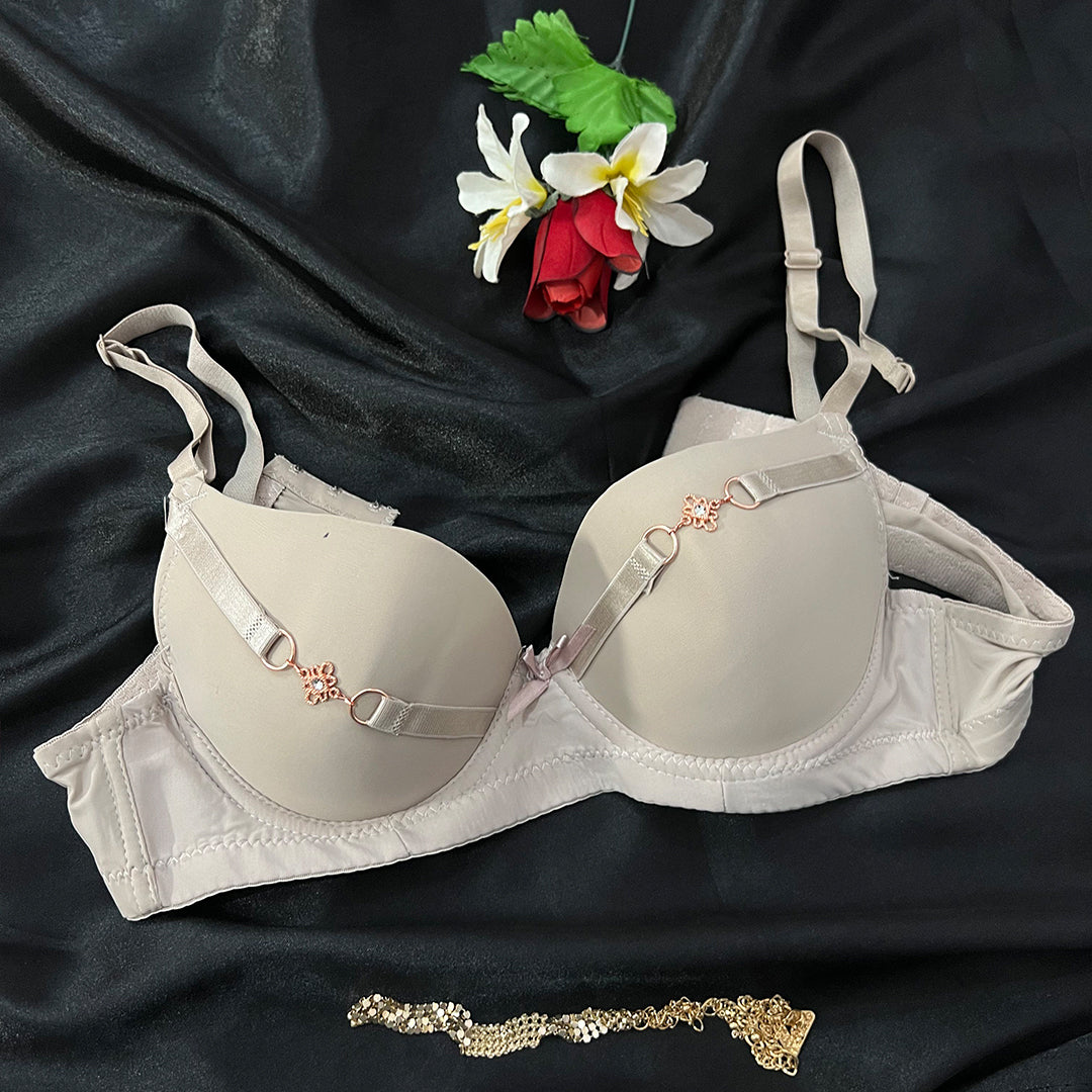 Lightly Padded Bra with Front Charm