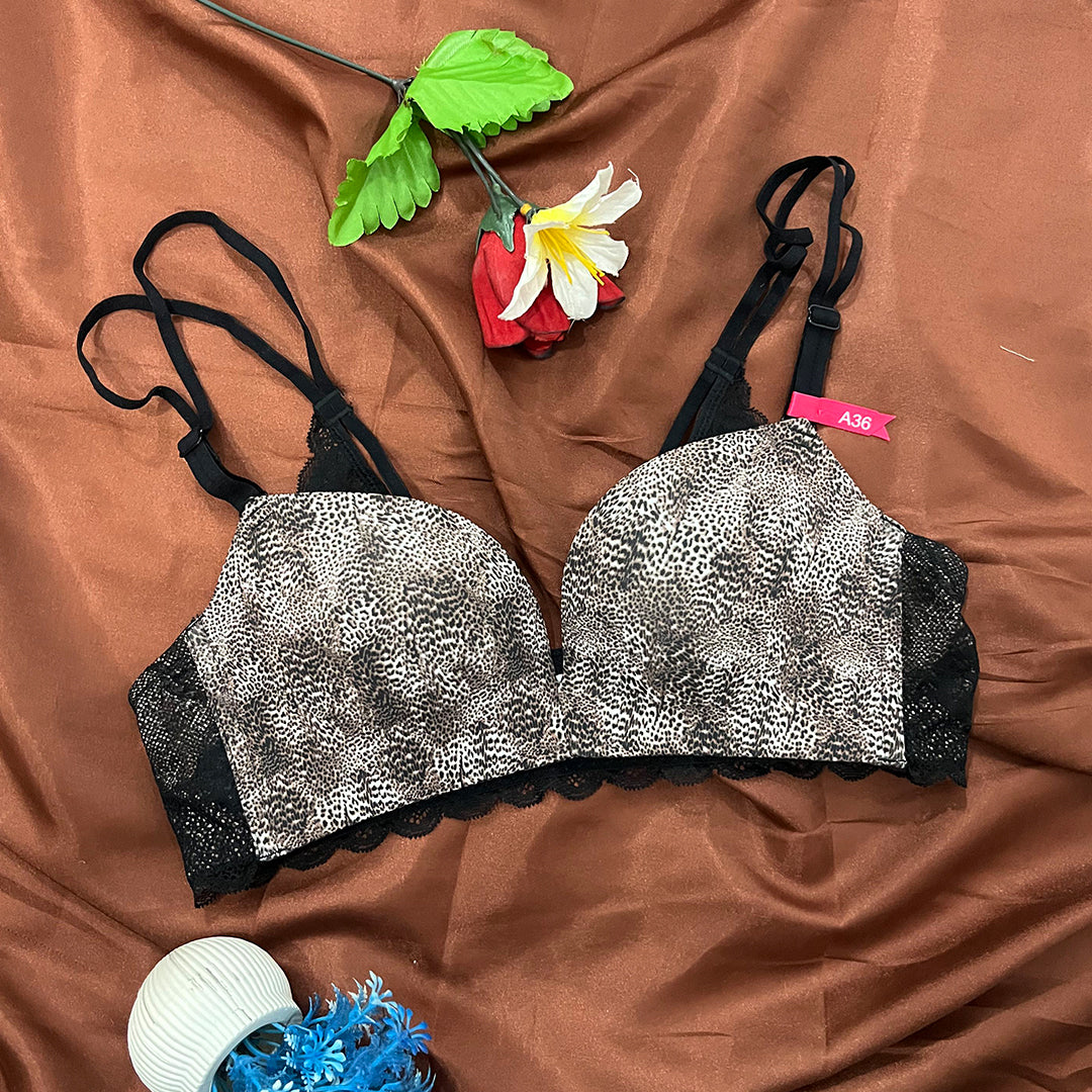 Wild Charm Leopard Print Lace Bralette