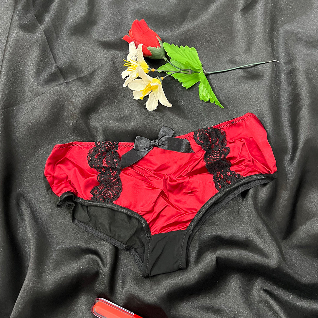 Elegant Satin Lace Bikini Panty
