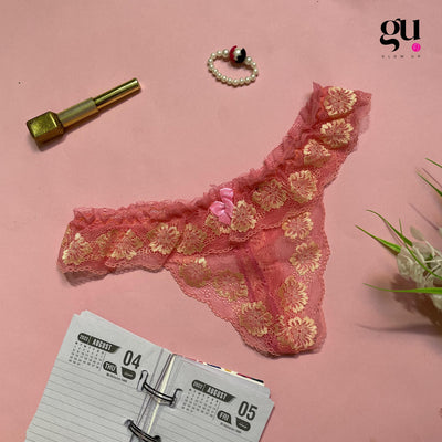 Blush Bloom Lace Thong