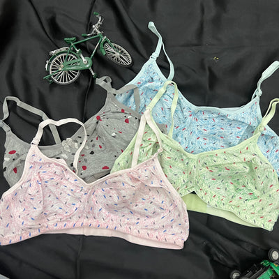 Printed Cotton Comfort Bra – Lightly Padded & Free Size