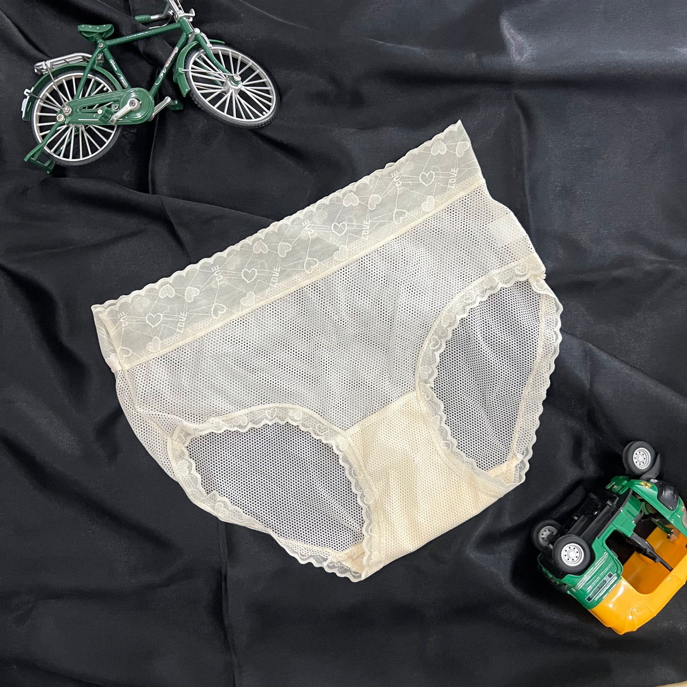 Sheer Mesh Mid-Rise Panty – Caramel Heart Lace
