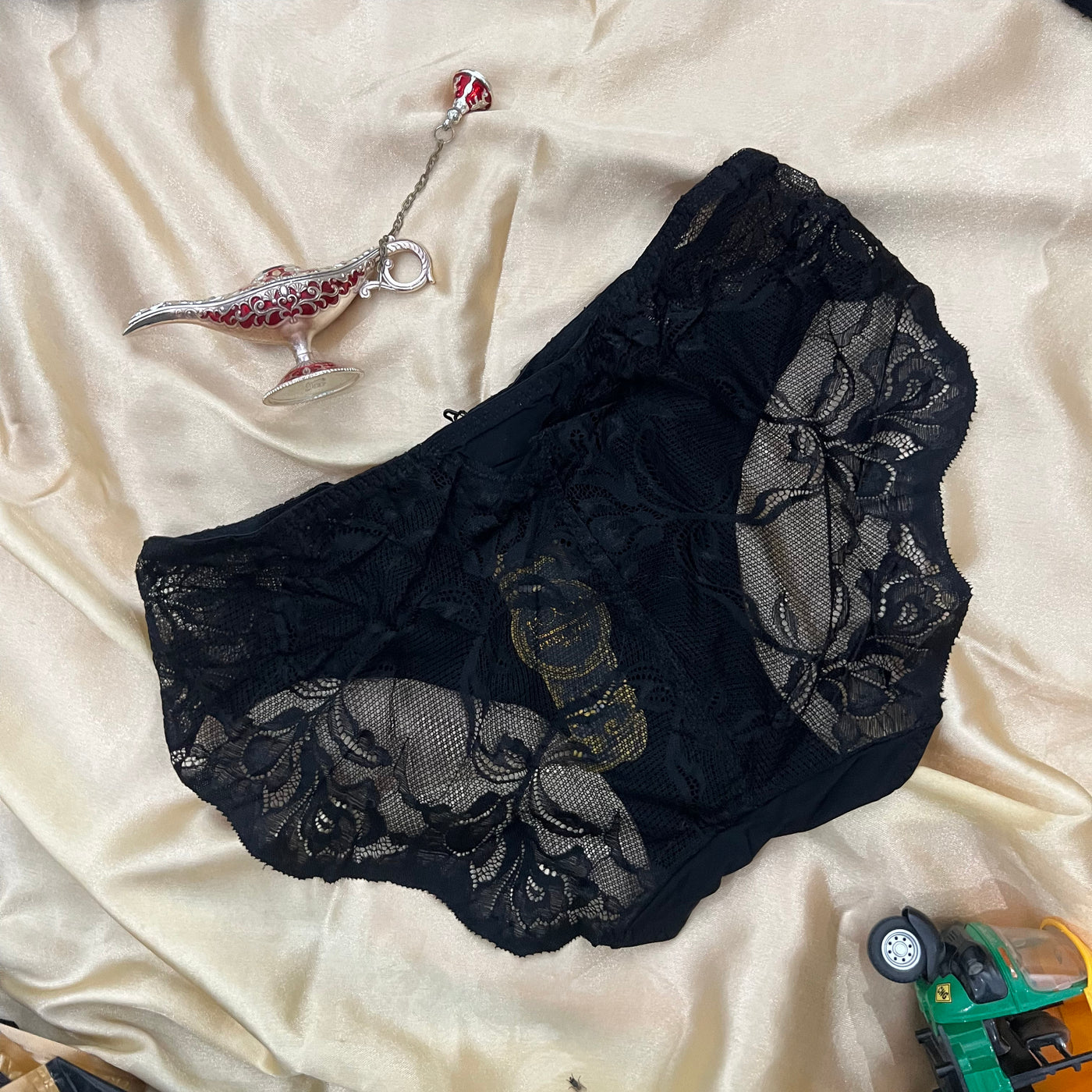 Elegant Black Lace Panty – Floral Mesh Detail