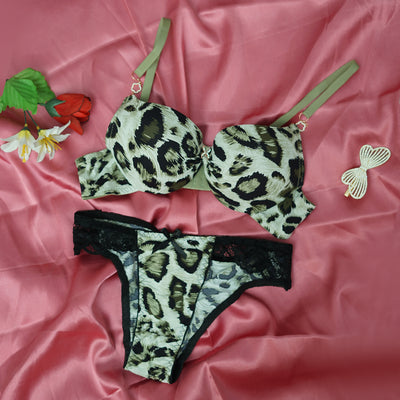 Leopard Print Push-Up Bra