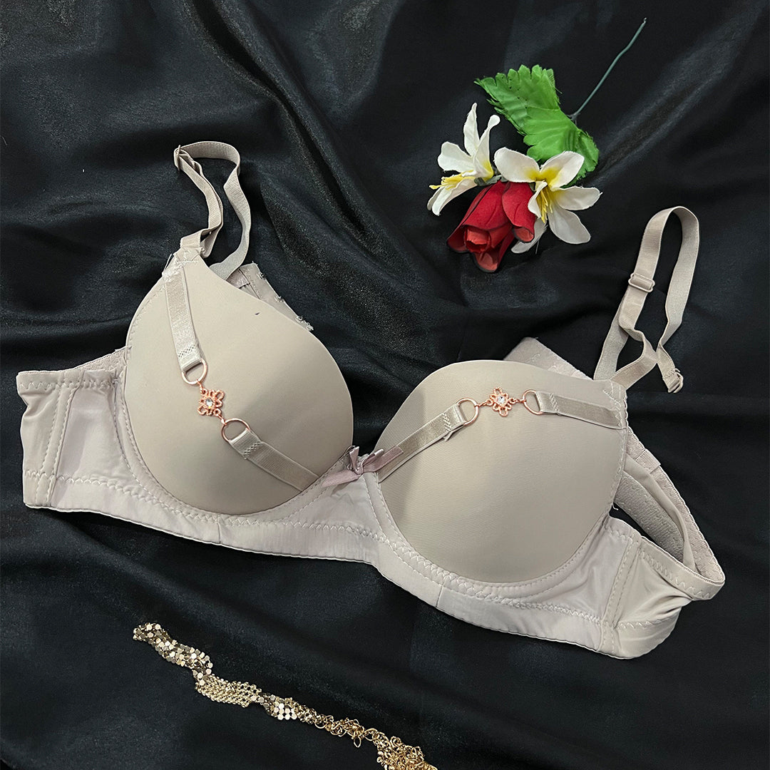 Lightly Padded Bra with Front Charm