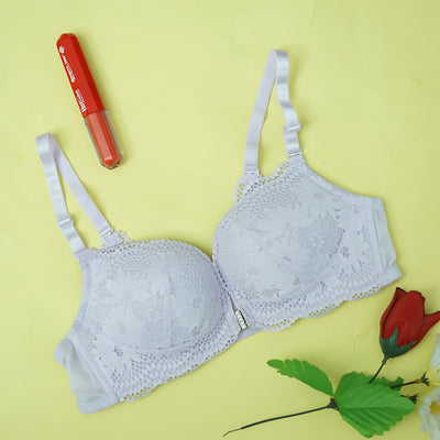 Front Open Wireless Lace Bra for Women | Full Coverage Comfort Brassiere