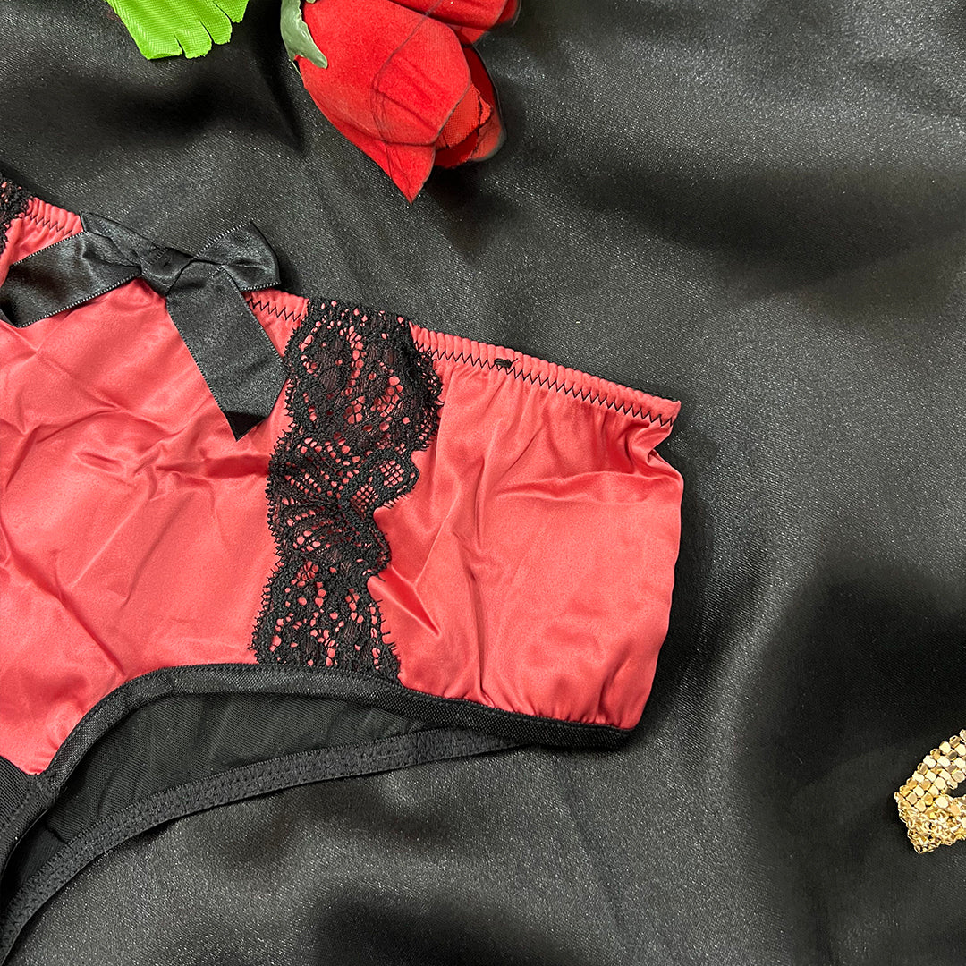Elegant Satin Lace Bikini Panty