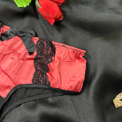 Elegant Satin Lace Bikini Panty