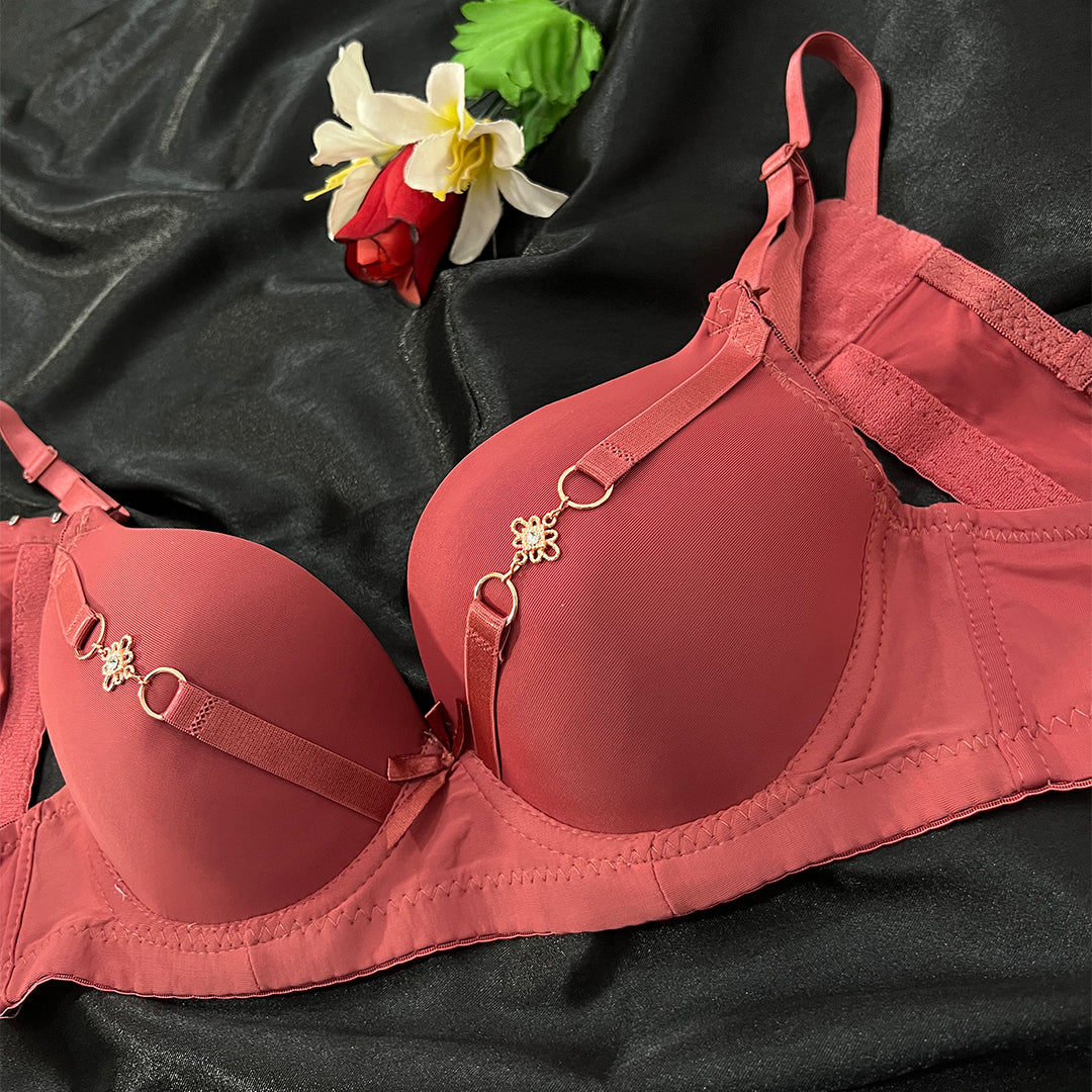 Lightly Padded Bra with Front Charm