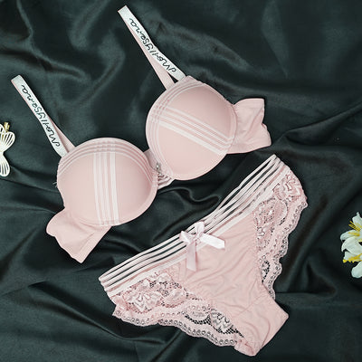 New French Lace Strap Push Up Lingerie