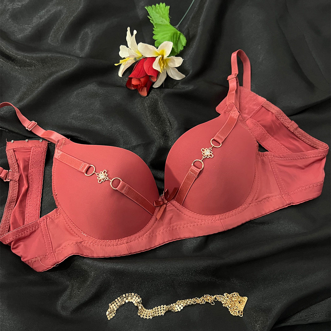 Lightly Padded Bra with Front Charm