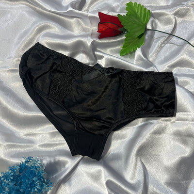 Elegant Satin Lace Bikini Panty