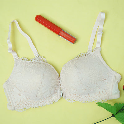 Front Open Wireless Lace Bra for Women | Full Coverage Comfort Brassiere