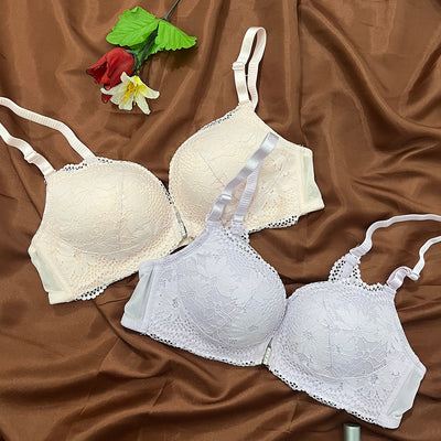 Elegant Floral Lace Bra – Crystal Charm Edition