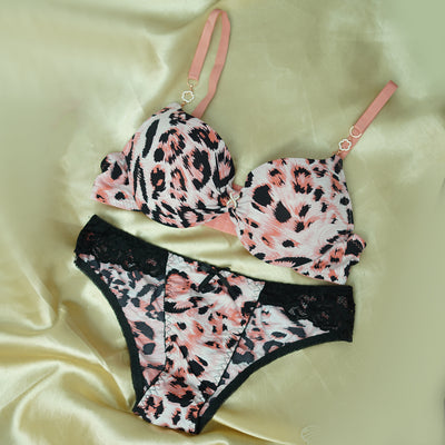 Leopard Print Push-Up Bra