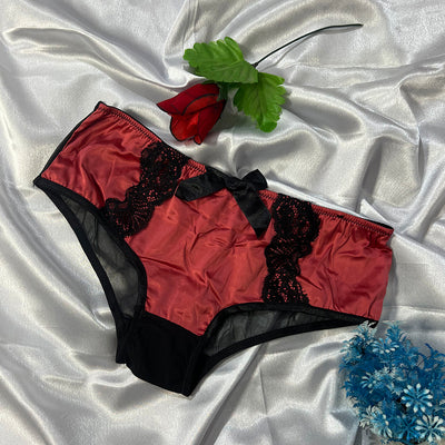 Elegant Satin Lace Bikini Panty