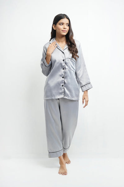 SILK PJ SET (Silver)