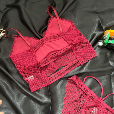 Bold Lacy Bralette & Panty Set for the Fierce You