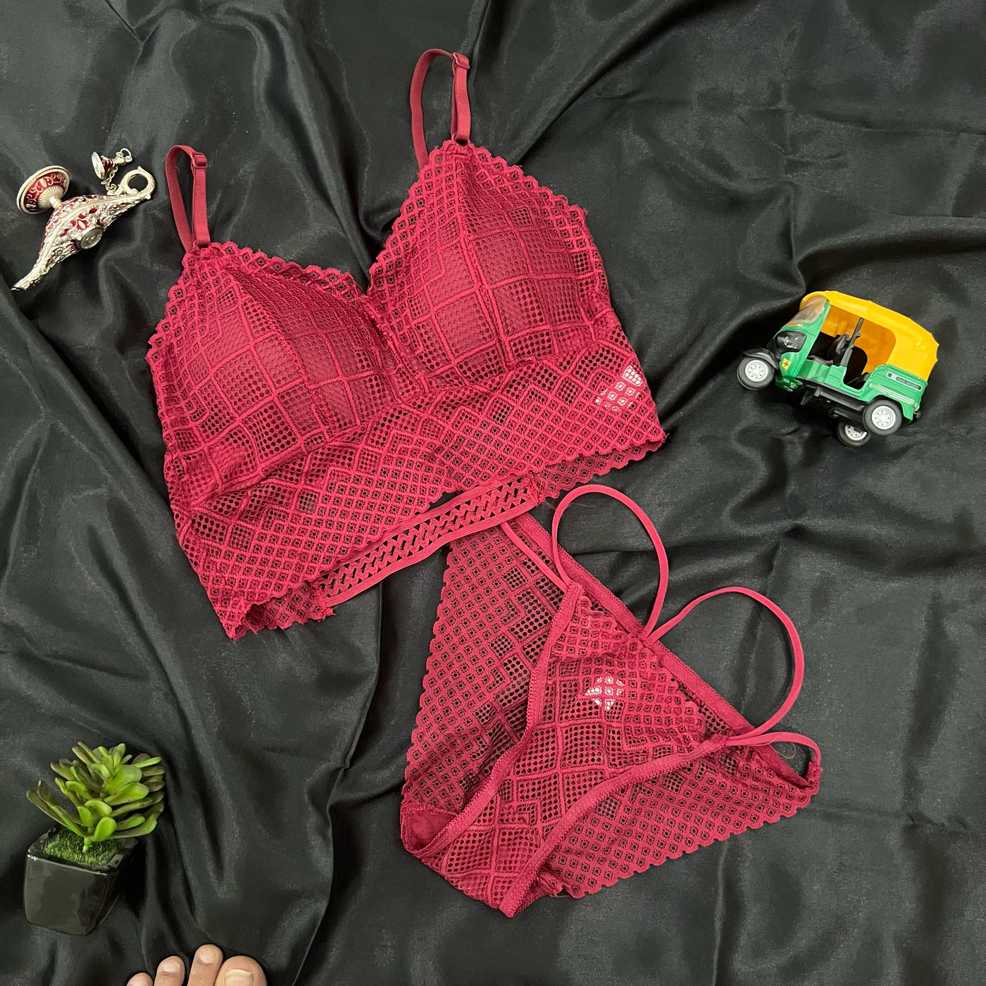 Bold Lacy Bralette & Panty Set for the Fierce You