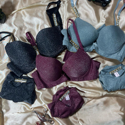 Midnight Sparkle Glam Lingerie Set