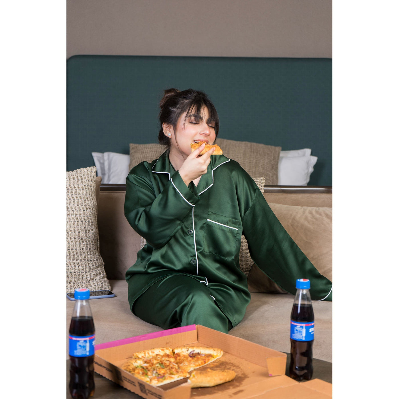 SILK PJ SET (Green)